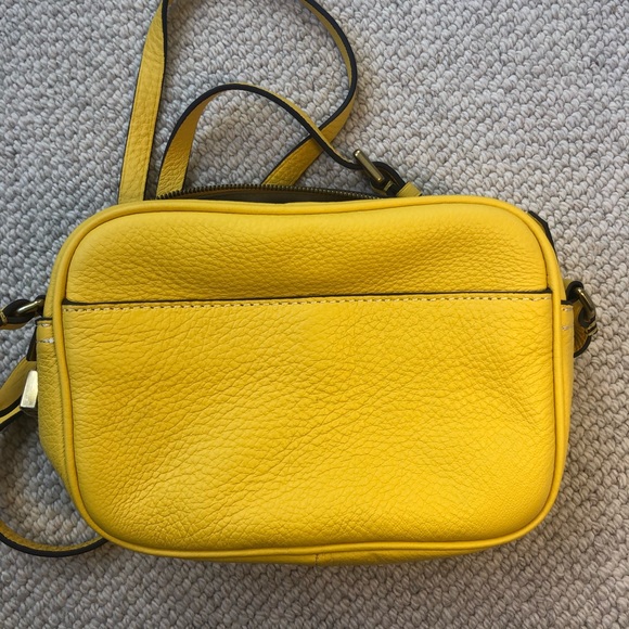 J Crew NWT 100% leather crossbody bag yellow - Picture 10 of 12